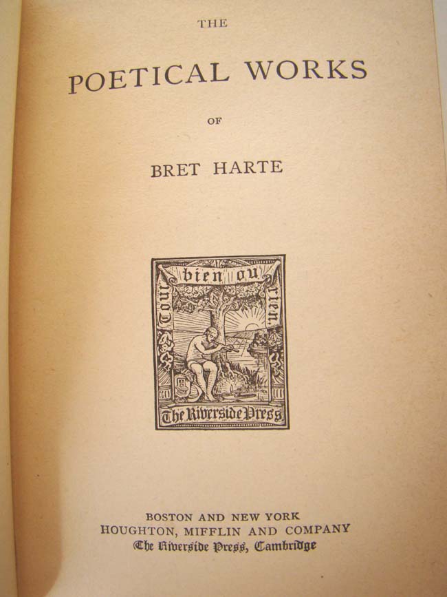 The Poetical Works of Bret Harte published by James R. Osgood & Co., 1st Edition, 1874 — image 2